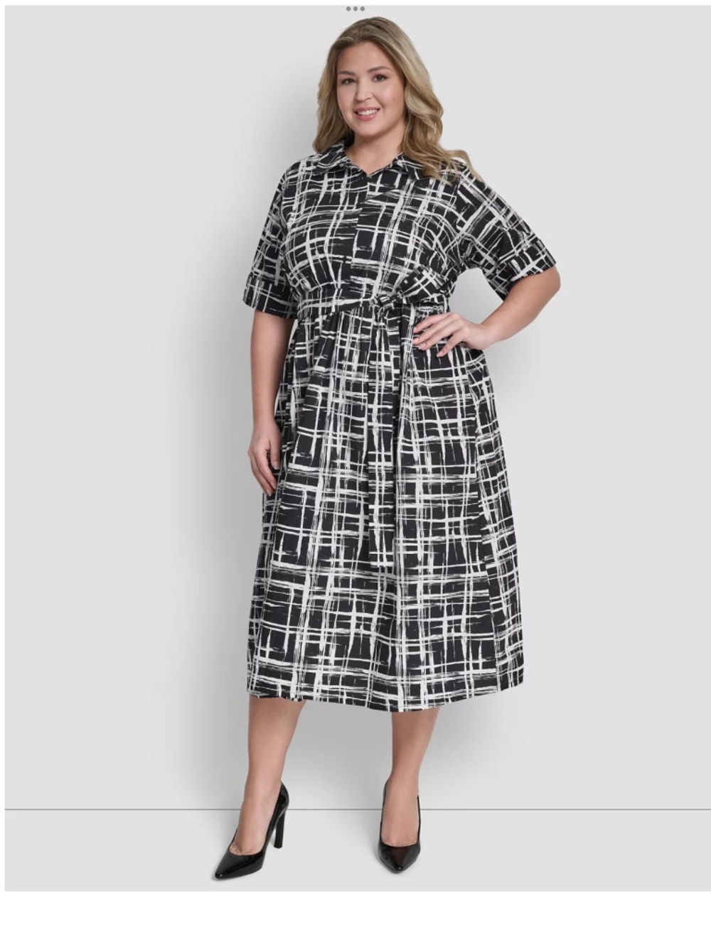 DKNY Plus Size Collared Button Down Dress, size 20W